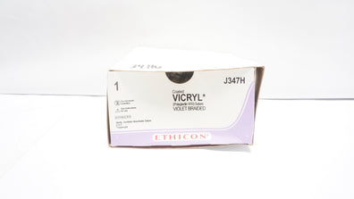Ethicon J347H 1 Coated VICRYL Stre CT-1 36mm 1/2c Taper, 36inch - Box of 14 (x)
